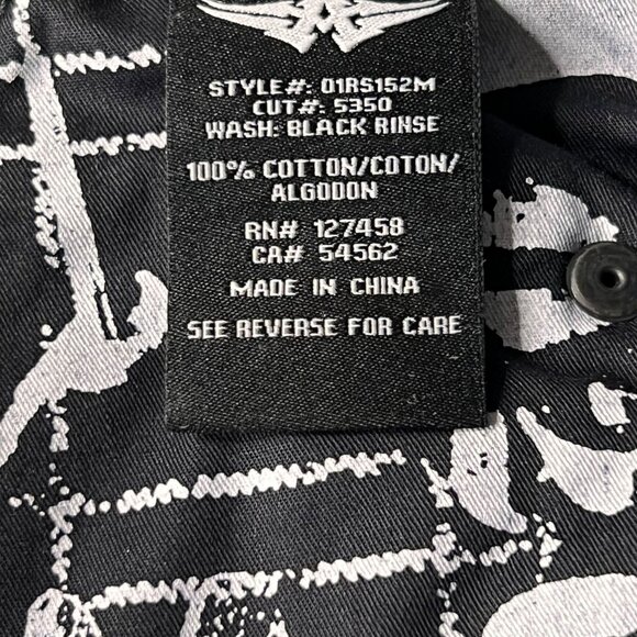 Affliction Black Jeans Blake Relaxed Straight Denim Mens 32x32 Studded Label - Picture 9 of 16